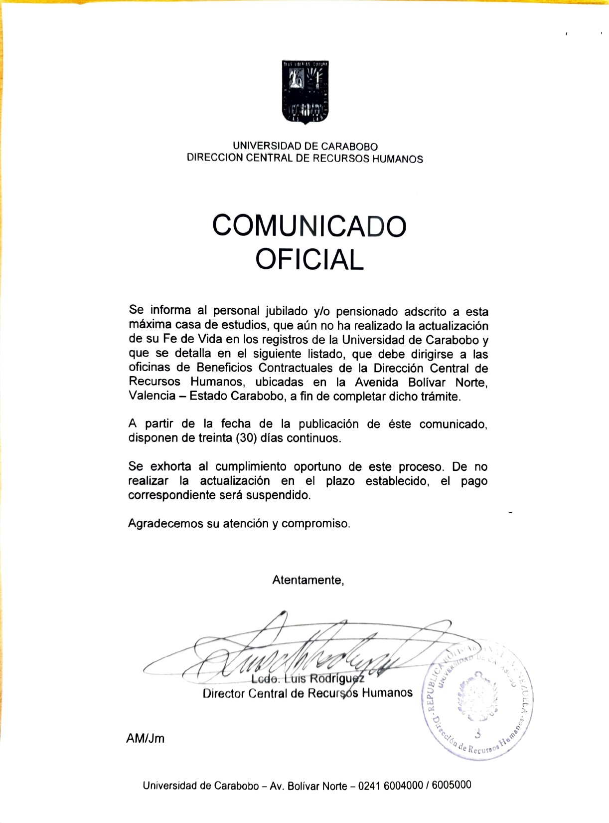 Comunicado 1